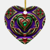 Edelsteen Hart en Slangen Liefde Venus Keramisch Ornament (Voorkant)