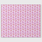 Edelsteen Harten Schattig Roze Valentijnsdag Cadeaupapier (Vlak)