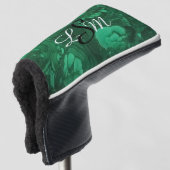Edelsteen Heldergroen Marmer Monogram Golfheadcover (3/4 voorkant)