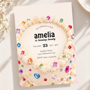 Edelsteen Juweel Cake Verjaardag Juweel Rhinestone Kaart