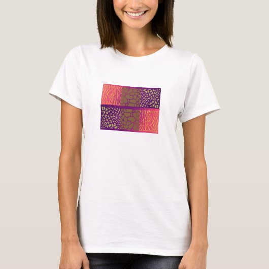 Edelsteen Kleur Wild Dier Print T-shirt (Voorkant)