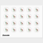 Edelsteen Kristal Rendier Kerst Retouradres Ronde Sticker (Vel)
