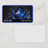 Edelsteen kristallen blauw saffier visitekaartje (Voorkant / Achterkant)