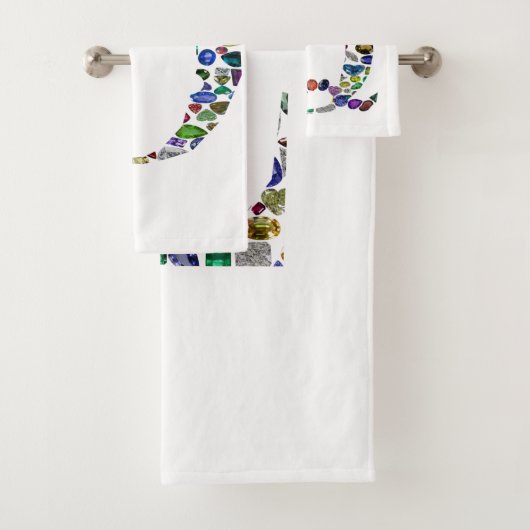 Edelsteen monogram letter Q Bad Handdoek (Insitu)