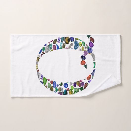 Edelsteen monogram letter Q Bad Handdoek (Handdoek)