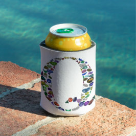 Edelsteen monogram letter Q Blikjeskoeler