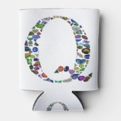 Edelsteen monogram letter Q Blikjeskoeler (Voorkant)