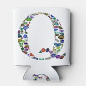 Edelsteen monogram letter Q Blikjeskoeler (Achterkant)