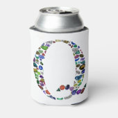 Edelsteen monogram letter Q Blikjeskoeler (Blikje Achterkant)