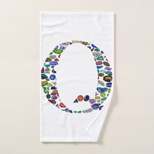 Edelsteen monogram letter Q Handdoek (Handdoek)
