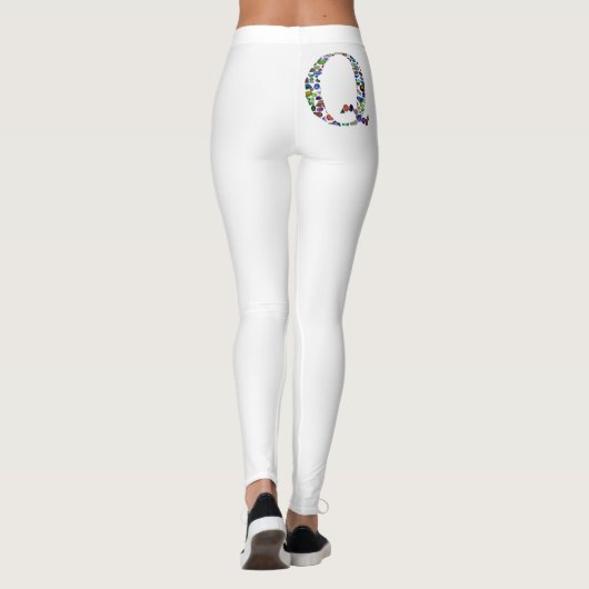 Edelsteen monogram letter Q Leggings (Achterkant)