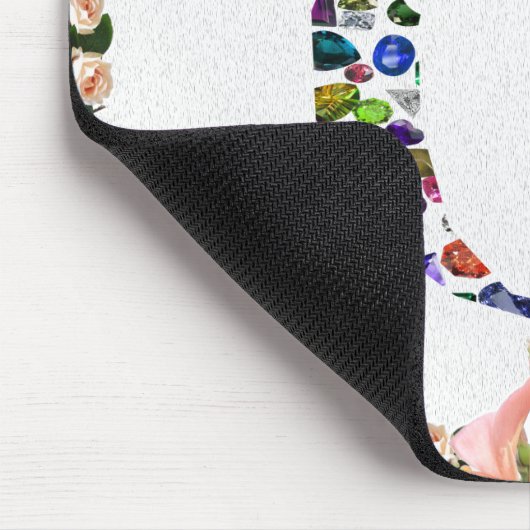 Edelsteen monogram letter Q Muismat (Hoek)