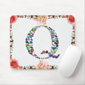 Edelsteen monogram letter Q Muismat (Met muis)