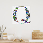 Edelsteen monogram letter Q Poster (Keuken)