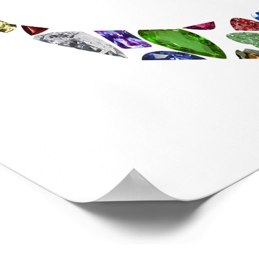 Edelsteen monogram letter Q Poster (Hoek)