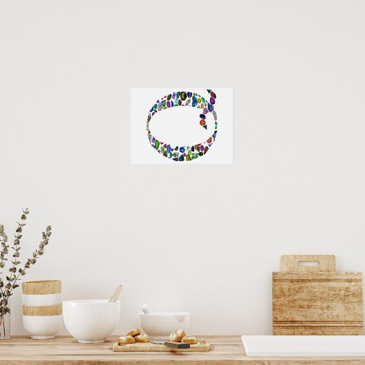 Edelsteen monogram letter Q Poster (Keuken)