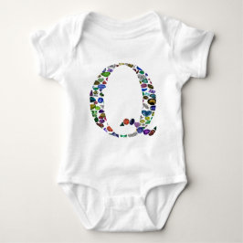 Edelsteen monogram letter Q Romper