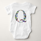 Edelsteen monogram letter Q Romper (Achterkant)