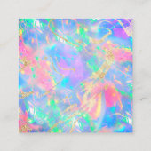 Edelsteen neon opaal textuur kortingskaart vierkante visitekaartje (Achterkant)