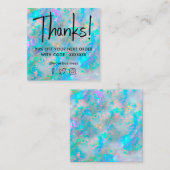 Edelsteen opaal geïnspireerde textuur kortingskaar vierkante visitekaartje (Voorkant / Achterkant)