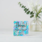 Edelsteen opaal geïnspireerde textuur kortingskaar vierkante visitekaartje (Staand voorkant)