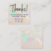 Edelsteen opaal kortingskaart vierkante visitekaartje (Voorkant / Achterkant)