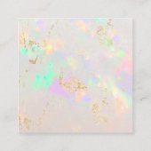 Edelsteen opaal kortingskaart vierkante visitekaartje (Achterkant)