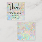 Edelsteen opaal kortingskaart vierkante visitekaartje (Voorkant / Achterkant)