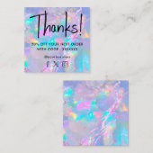 Edelsteen opaal textuur kortingskaart vierkante visitekaartje (Voorkant / Achterkant)