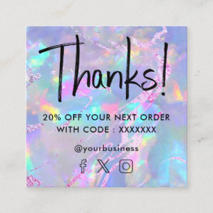 Edelsteen opaal textuur kortingskaart vierkante visitekaartje