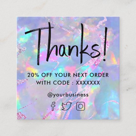 · Edelsteen opaal textuur kortingskaart Vierkante Visitekaartje (Voorkant)