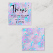 Edelsteen paarse opaal textuur kortingskaart vierkante visitekaartje (Voorkant / Achterkant)