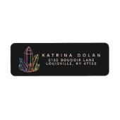 Edelsteen Regenboog Kwarts Kristal Retouradres Etiket (Voorkant)