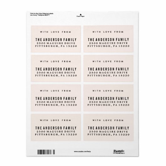 Edelsteen retour adres label (Full Sheet)