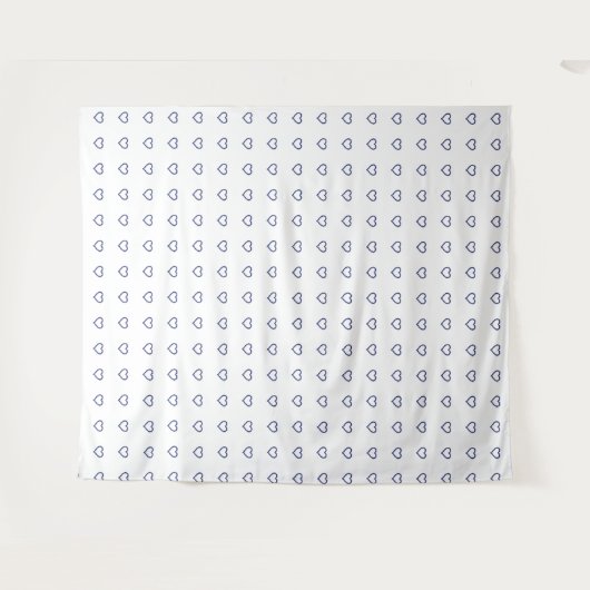 Edelsteen saffier blauw hart wandkleed (Voorkant (horizontaal))