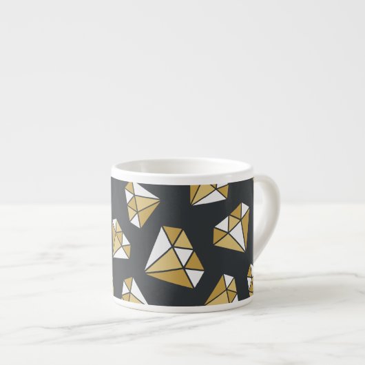 Edelsteen thema  naadloos patroon. espresso kop (Voorkant rechts)