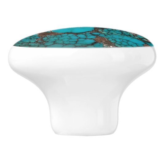 edelsteen turquoise patroon keramische knop (Zijkant)