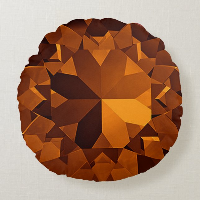 Edelsteenontwerp Rond Kussen (Voorkant)