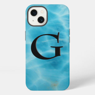 Edelsteenpatroon, Blauwe Larimar & Zwarte Onyx iPhone 13 Hoesje