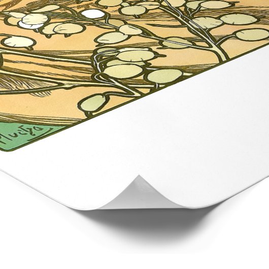 Edelstenen Art Nouveau van Alphonse Mucha Poster (Hoek)