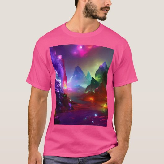 Edelstenen Bergen Fantasy Multicolor Crystal Acti T-shirt (Voorkant)