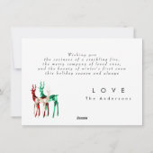 Edelstenen Crystal Rendier Kerstvakantie Kaart (Achterkant)