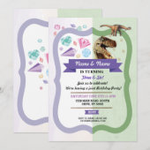 Edelstenen & Dinosaurus Joint Boy Girl Verjaardag  Kaart (Voorkant / Achterkant)