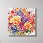 Edelstenen Elegantie Levendige Waterverf Bloemmees Canvas Afdruk (Voorkant)