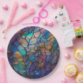 Edelstenen Elementen Opaal Kleurrijk Mix Patroon Papieren Bordje (Feest)