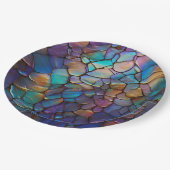 Edelstenen Elementen Opaal Kleurrijk Mix Patroon Papieren Bordje (Gekanteld)