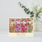 Edelstenen en bloemen, Alphonse Mucha Briefkaart (Staand voorkant)