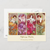 Edelstenen en bloemen, Alphonse Mucha Briefkaart (Voorkant / Achterkant)