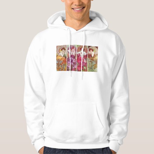 Edelstenen en bloemen, Alphonse Mucha Hoodie (Voorkant)