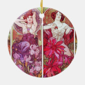 Edelstenen en bloemen, Alphonse Mucha Keramisch Ornament (Achterkant)